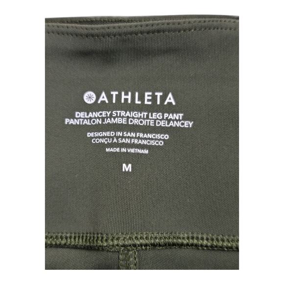 Athleta Delancey Straight Leg Flat Front Pants‎ Green Women's Size Medium NWT - Picture 8 of 14